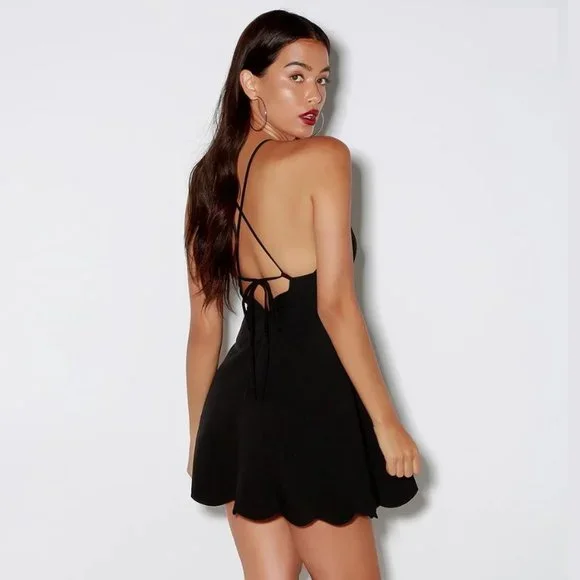 blue dress for baby girl A-Line V-neck Black Satin Backless Short Homecoming Dresses, HD0501 –  MarryLover main image 0